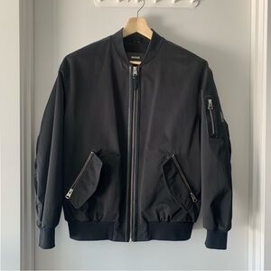 Mackage Black Bomber Jacket with Zipper Details